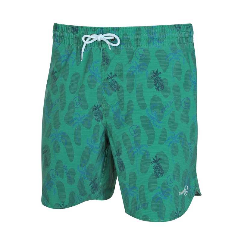 Sort de baie Small Pineapple & Palm Beach Shorts barbati, verde deschis